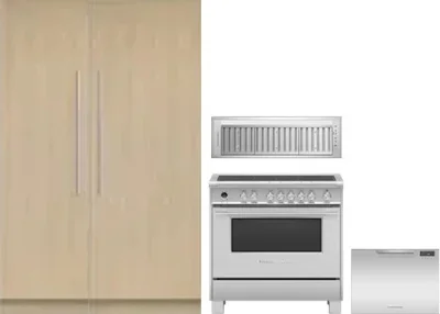 5 Piece Package Includes Refrigerator, Freezer, Range, Hood And Dishwasher